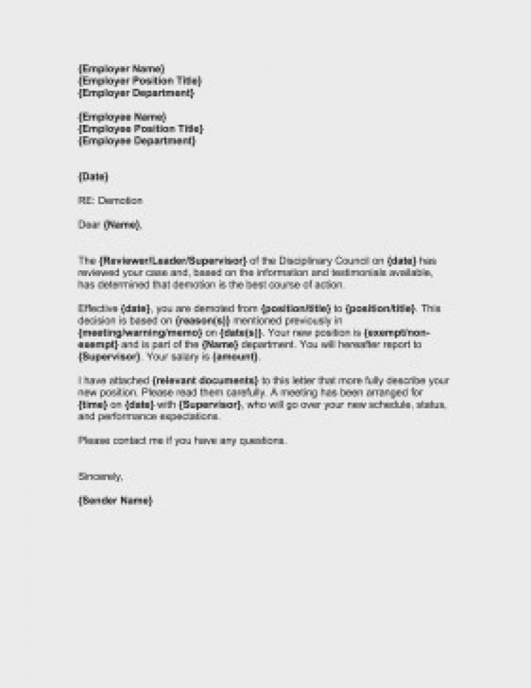 Demotion Letter Sample Of Kitchen Business Form Template Intended For Business Form Templates