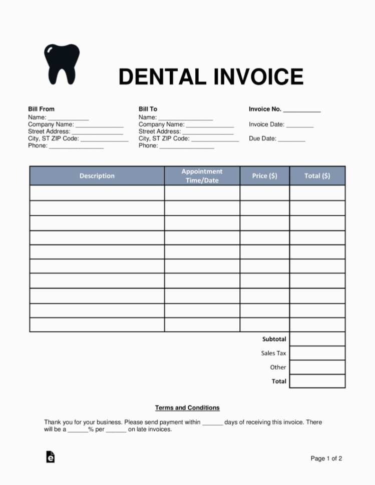 Dental Receipt Sample Unique Download Dental Invoice Template – Get For Dental Invoice