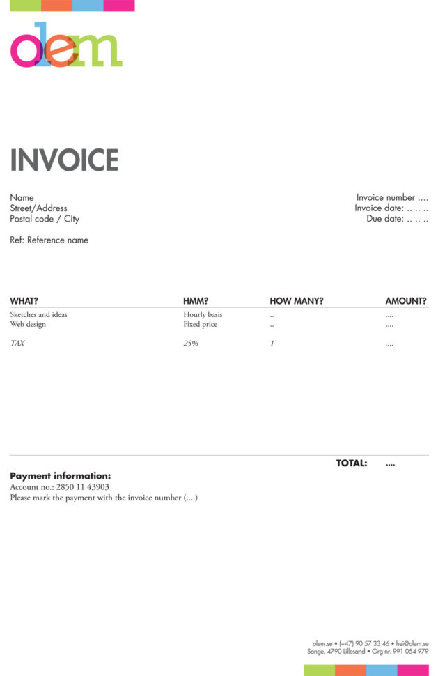 Design Invoice Templates – Batayneh In Artist Invoice Samples