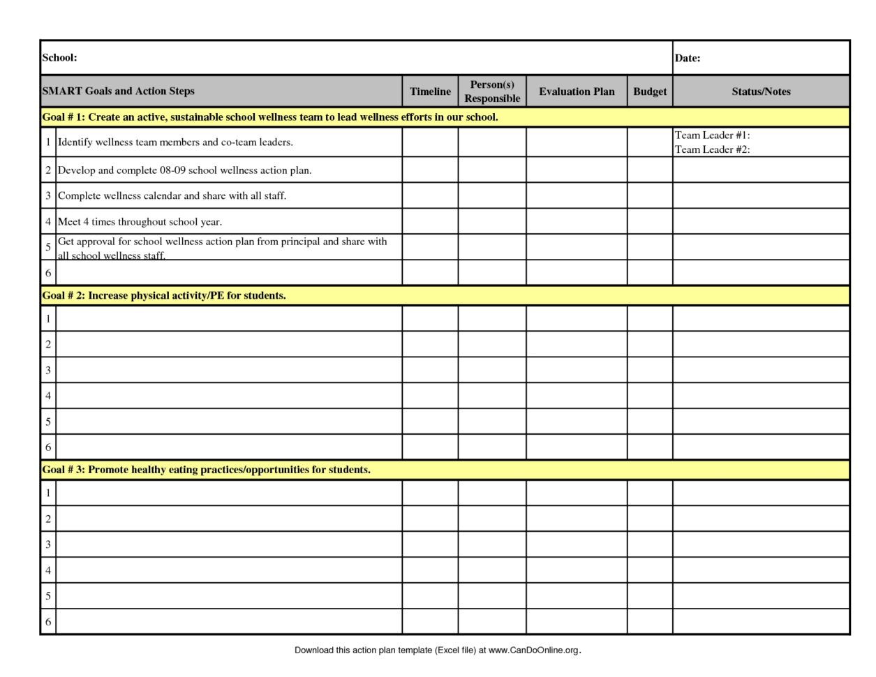 Downloadable Spreadsheets And Action Plan Template Xls Business To Downloadable Spreadsheets