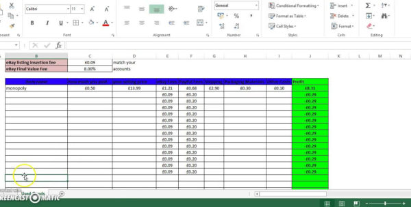 Ebay And Amazon Sales Tracking Spreadsheet Tracking Spreadshee ebay and ...