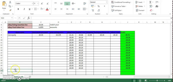 Ebay And Amazon Sales Tracking Spreadsheet Tracking Spreadshee ebay and ...