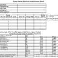 Electrical Load Estimating Sheet | Electrical Construction Sheets For Electrical Engineering Excel Spreadsheets