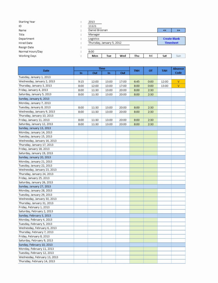 Elegant Employee Attendance Tracker Excel Template Fresh Weekly In Employee Attendance Tracking Spreadsheet