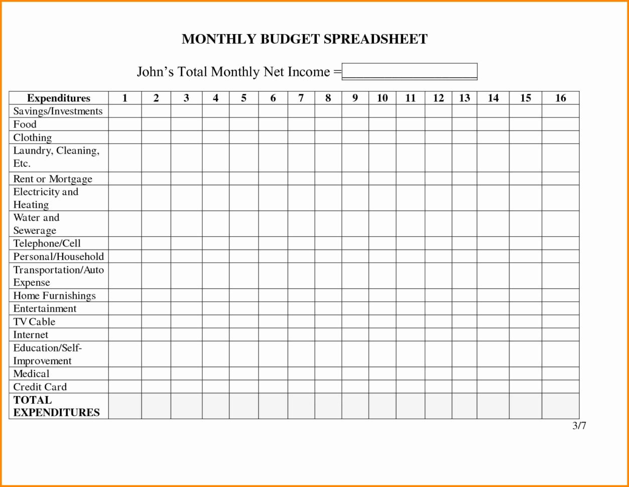 Elegant Monthly Bill Spreadsheet Template Free | Template Intended For Bills Spreadsheet Template