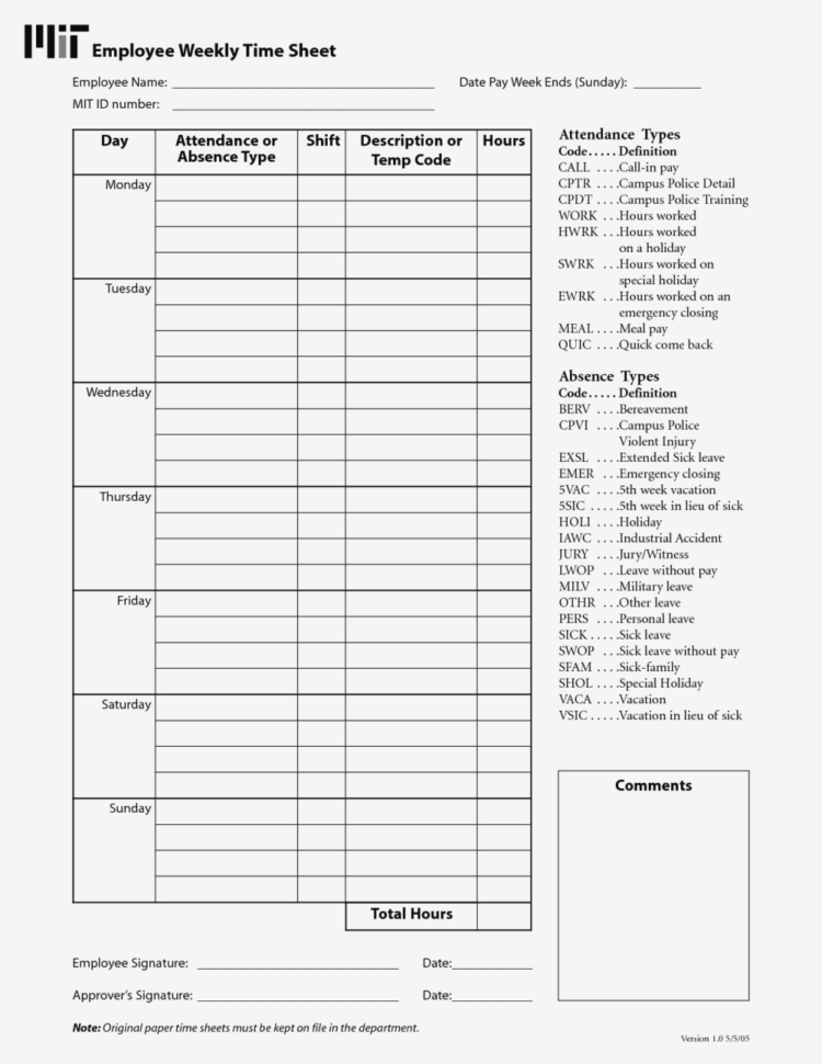 Employee Time Sheet Form Best Photos Of Weekly Timesheet Off Inside Time Off Tracking Spreadsheet