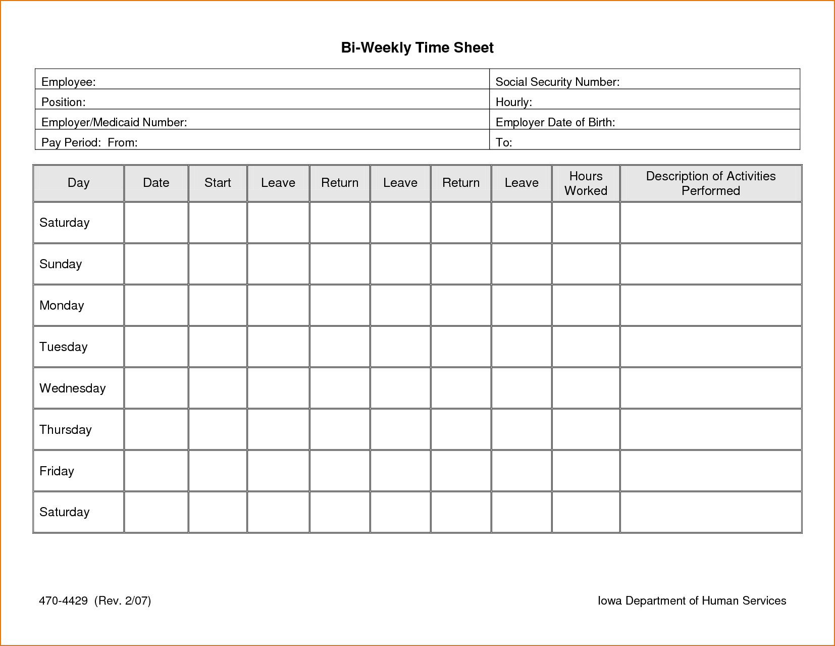 Employee Time Tracking Sheet 13 - Isipingo Secondary with Employee Hour Tracking Template