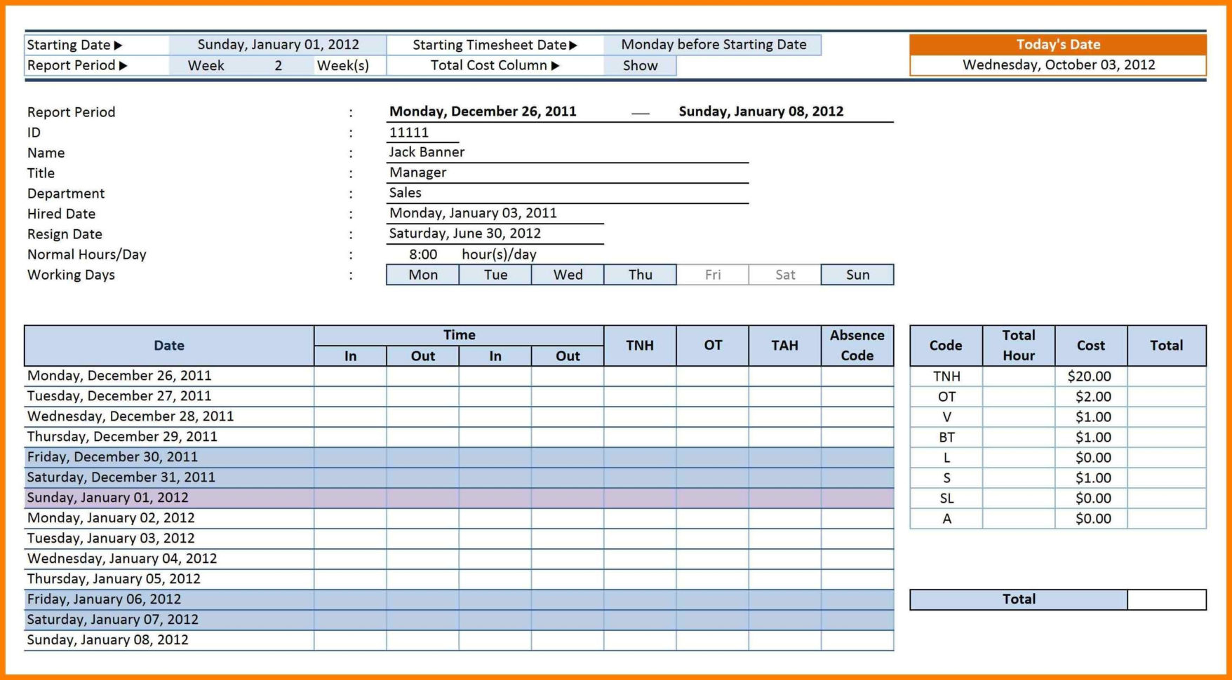 Employee Time Tracking Sheet Excel 4   Isipingo Secondary Within Employee Time Tracking In Excel