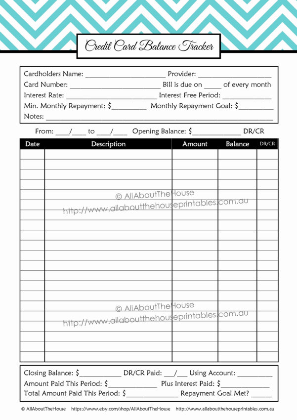 Credit Card Debt Worksheet