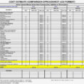 Estimate Spreadsheet Template Construction Excel And Estimating Inside Excel Estimating Spreadsheet