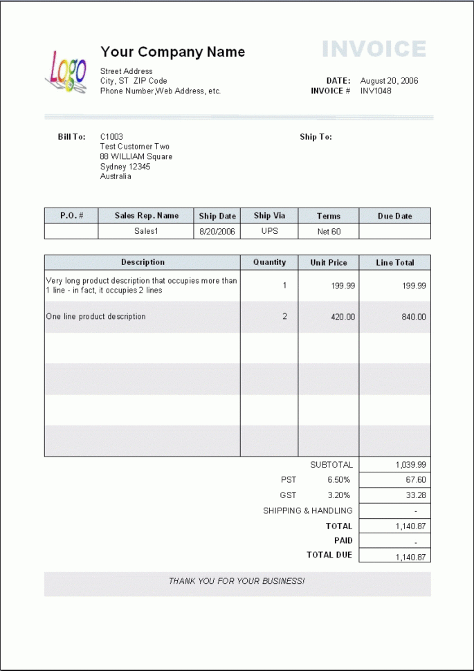 Example Invoice Template Filename | Isipingo Secondary Inside Professional Invoice Template