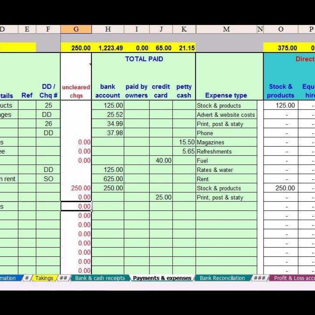 Free Simple Bookkeeping Spreadsheet — DBC