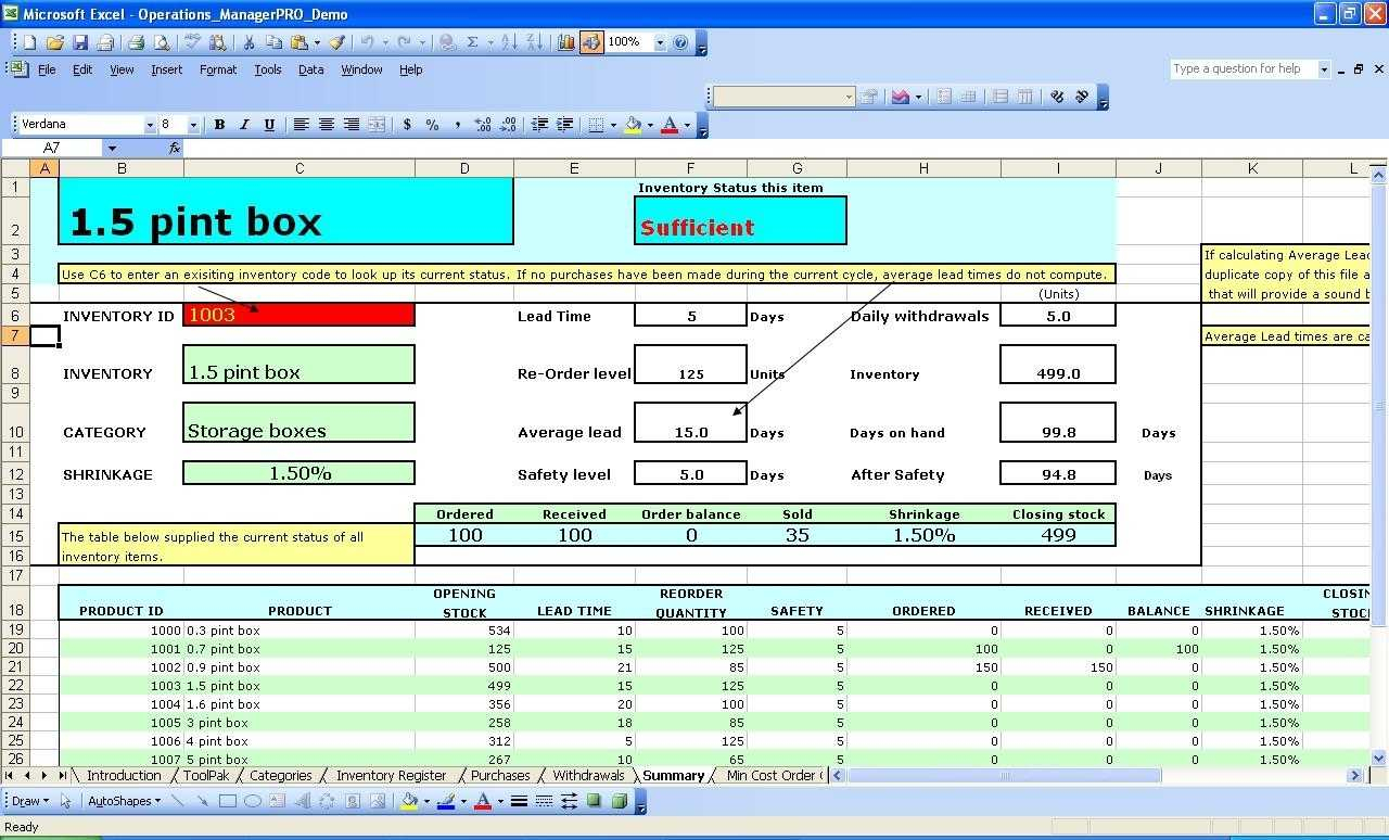 Excel Inventory Spreadsheet Download | Sosfuer Spreadsheet throughout Inventory Control Excel Template Free Download