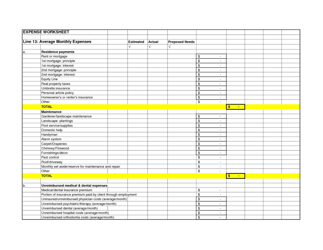Excel Monthly Business Budget Template Free To Business Expenses To Free Business Spreadsheet Templates