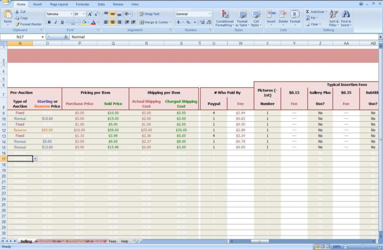 Free Ebay Sales Tracking Spreadsheet — Db 3861