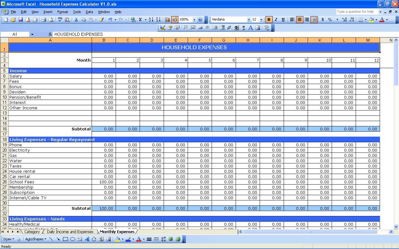Excel Template For Business Expenses And Free Excel Spreadsheet For Within Small Business Spreadsheet For Income And Expenses