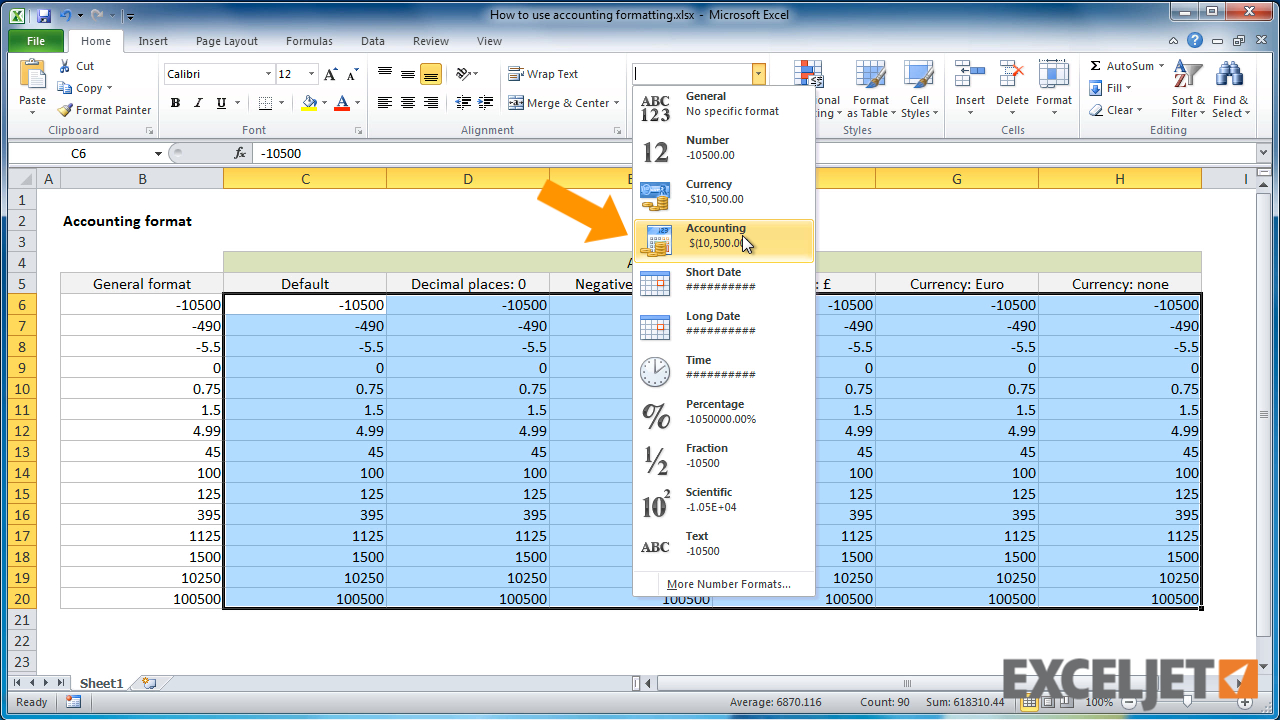Excel Tutorial: How To Use Accounting Formatting In Excel And Basic Accounting Excel Formulas