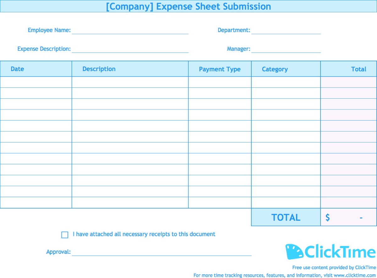 Detailed Expense Report Template Expense Spreadshee Detailed Expense Report Template 