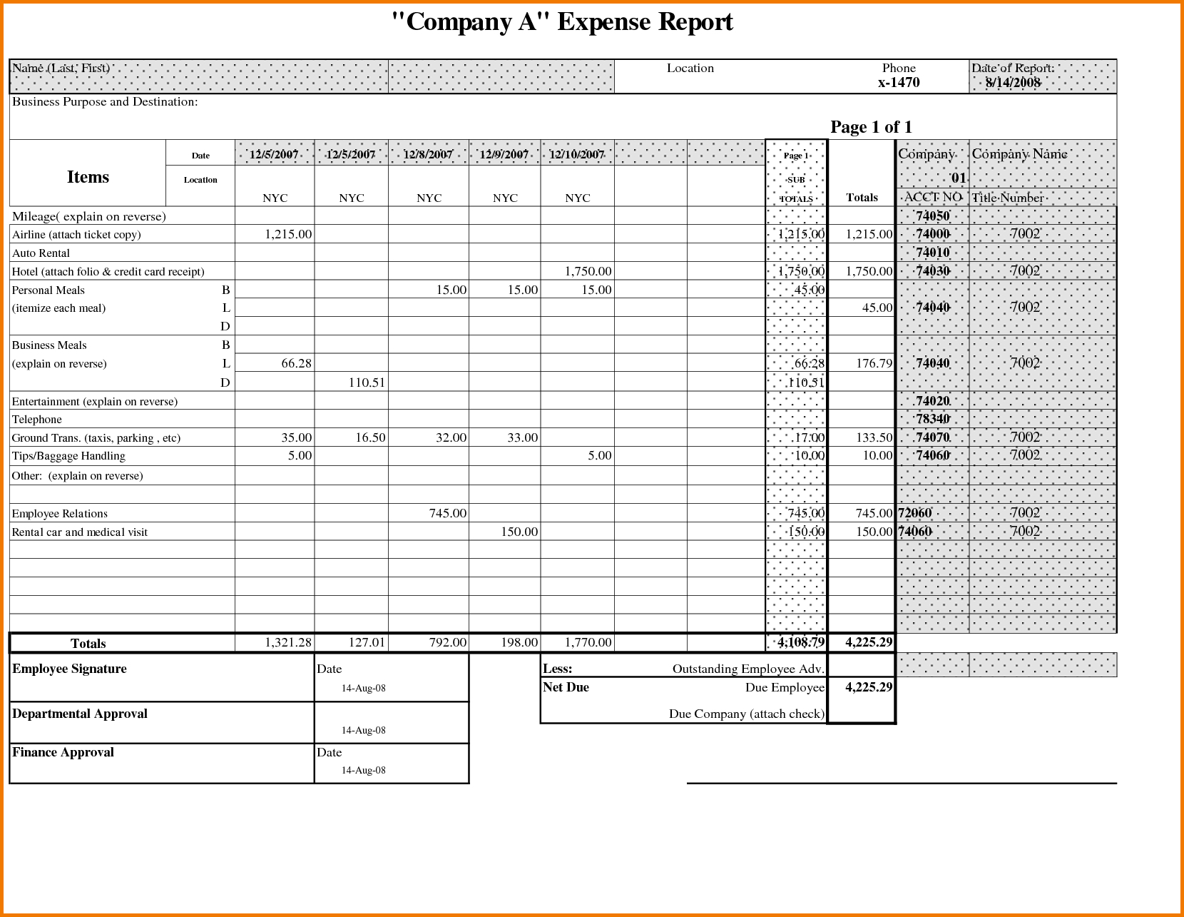Expenses Template Free - Resourcesaver intended for Generic Expense Report
