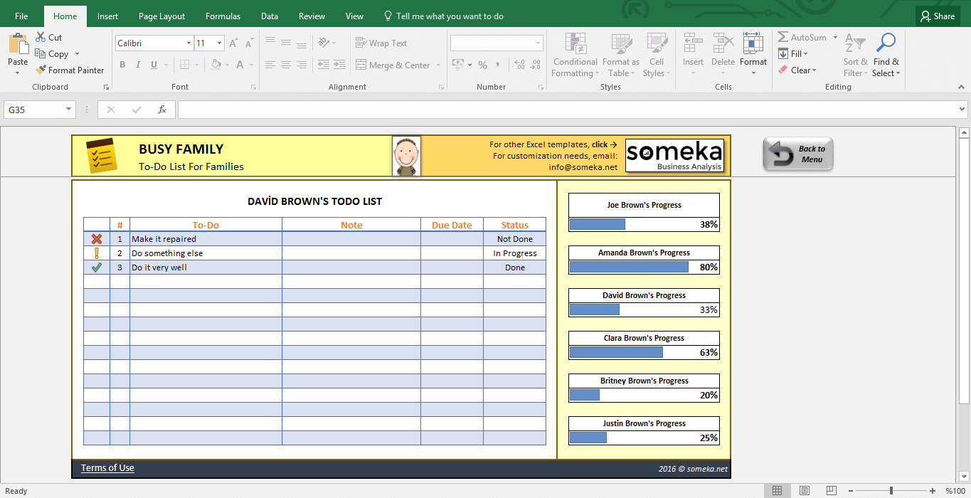 Family To Do List - Printable Checklist Template In Excel intended for Excel To Do List Tracker