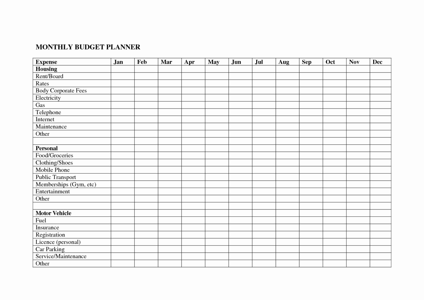 Financial Planning Questionnaire Template Best Of 50 Best Financial In Monthly Financial Planning