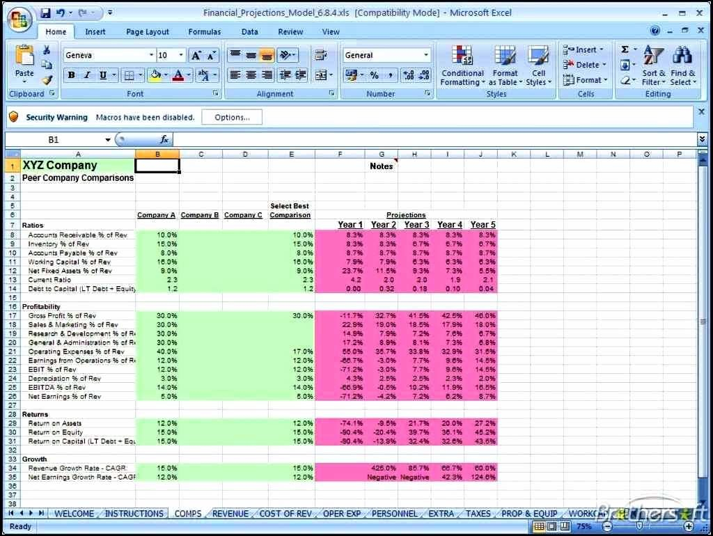 Financial Projection Spreadsheet - Resourcesaver For Financial Projections Excel Spreadsheet