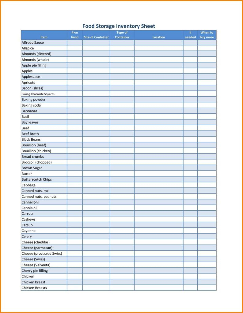 Food Pantry Inventory Spreadsheet - Tagua Spreadsheet Sample Collection And Food Pantry Inventory Spreadsheet