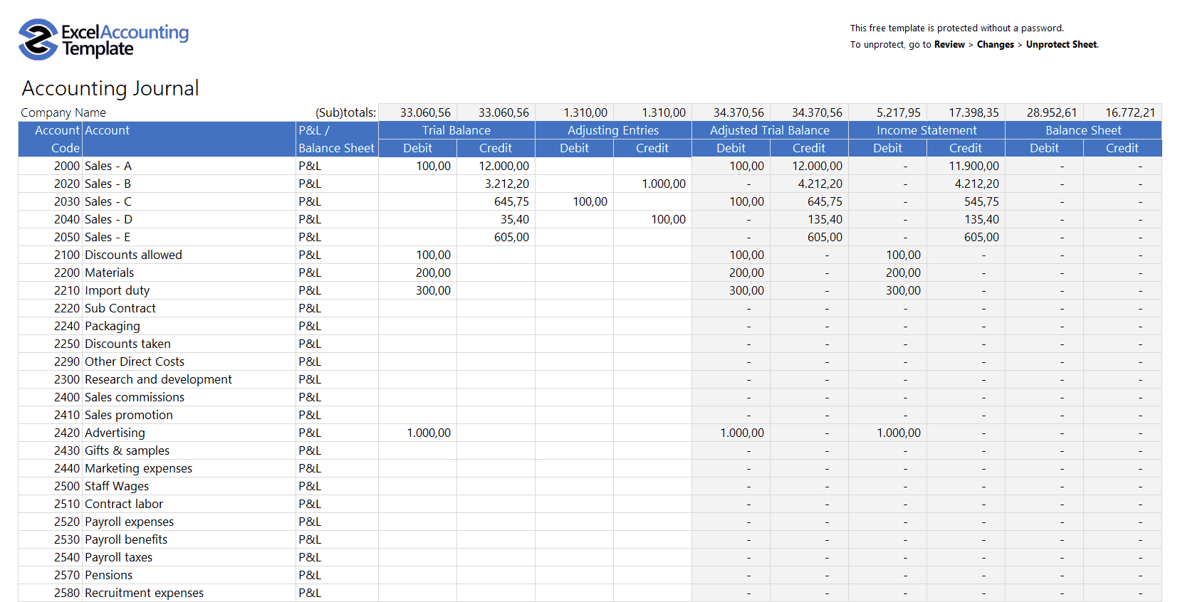 Free Accounting Templates In Excel - Download For Your Business With Free Accounts Payable Ledger Template