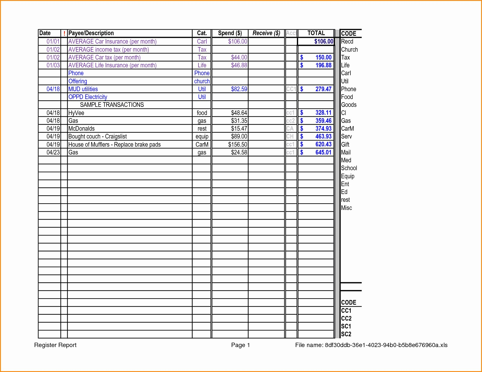 google expense tracker