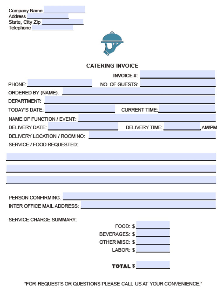 Catering Service Invoice —