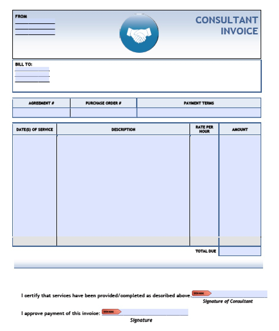 consultant invoice template professional service