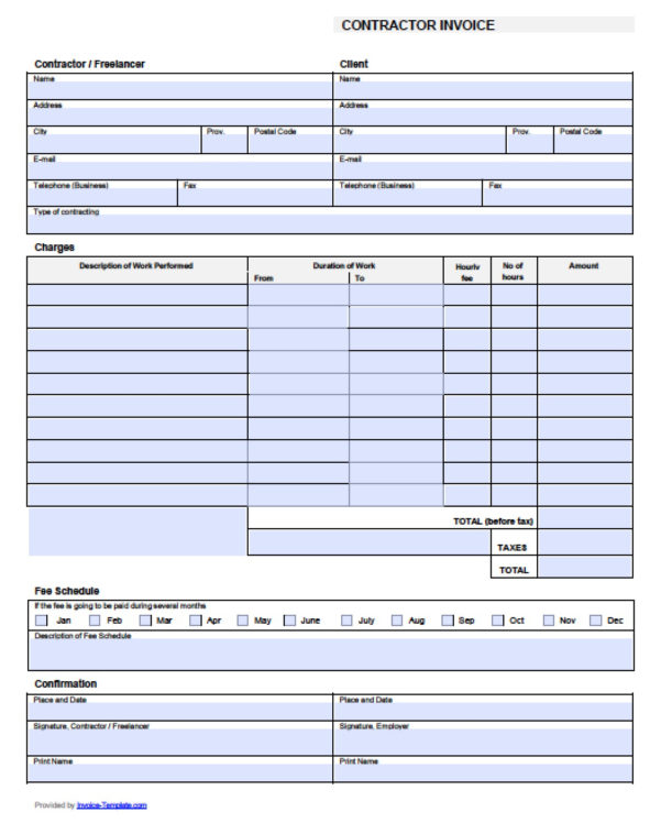 creating invoices with excel