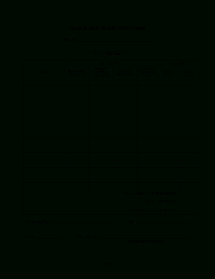 Free Daily Bar Inventory | Templates At Allbusinesstemplates With Bar Inventory Templates