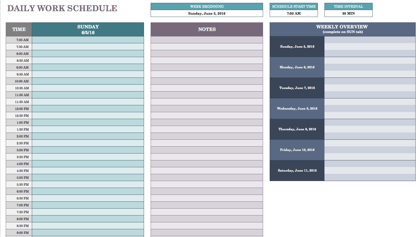 Free Daily Schedule Templates For Excel - Smartsheet And Excel Task Tracker Time Management Tool