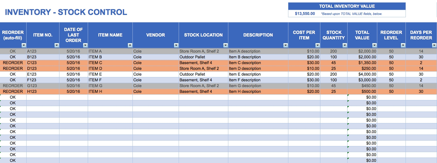 Free Excel Inventory Templates To Free Sales And Inventory With Sales And Inventory Management Spreadsheet Template Free