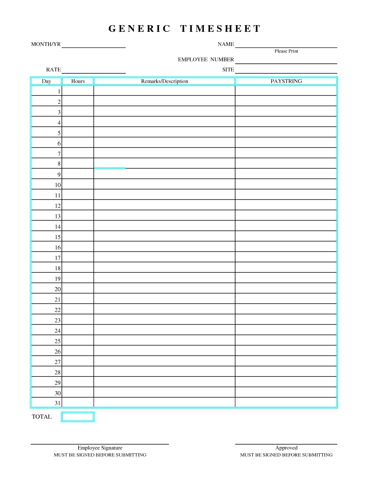 Free Excel Timesheet Template Multiple Employees Time Spreadsheet