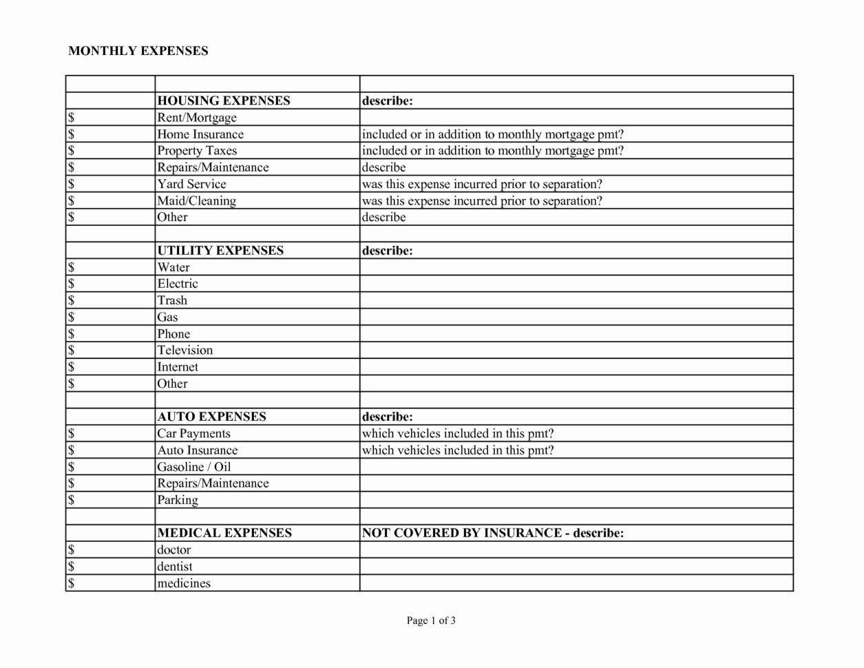 Free Expense Report Template For Small Business Unique Free Expense Inside Monthly Business Expense Report Template