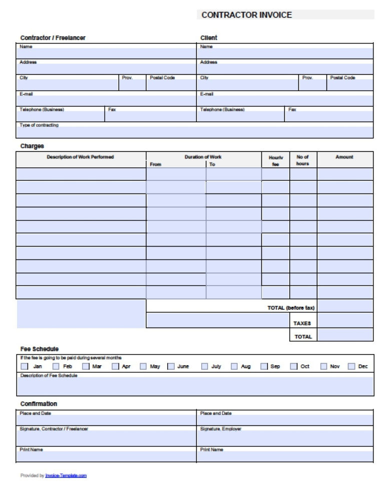 Free General Labor Invoice Template | Excel | Pdf | Word (.doc In General Labor Invoice