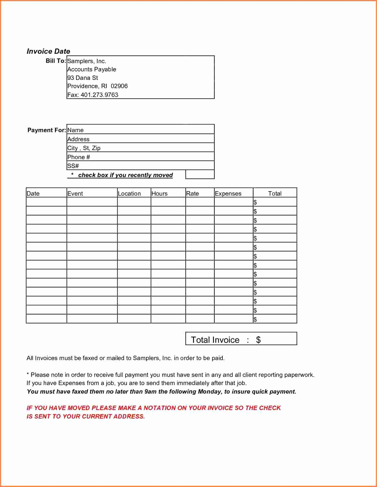 Free Handyman Invoice Template Templaterecords with Handyman Invoice