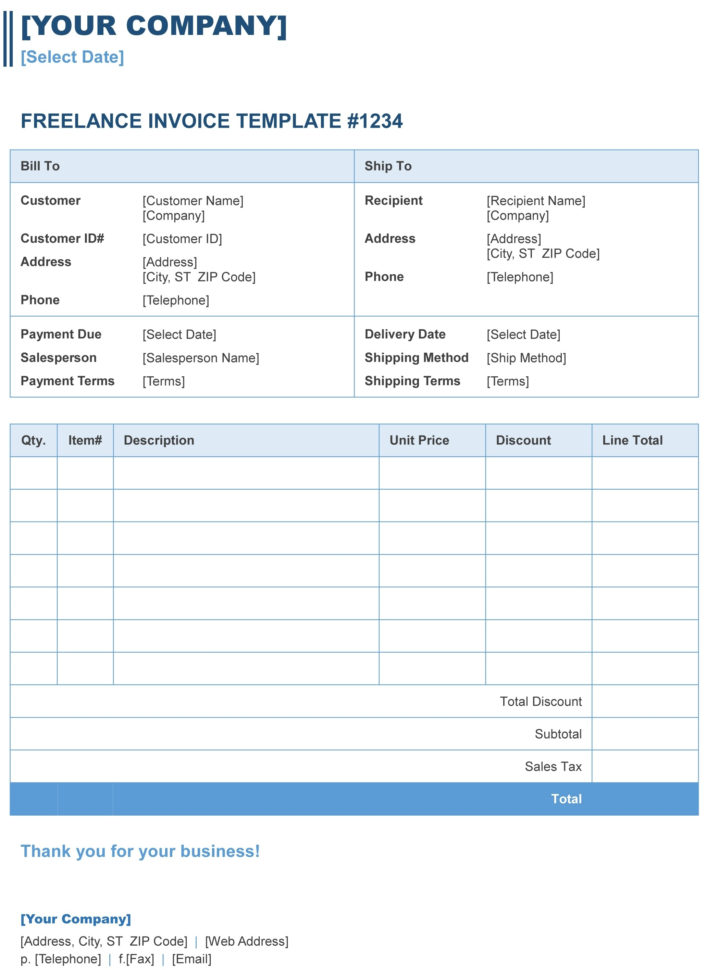 Free Hourly Invoice Template | Excel | Pdf | Word (.doc) Invoice within