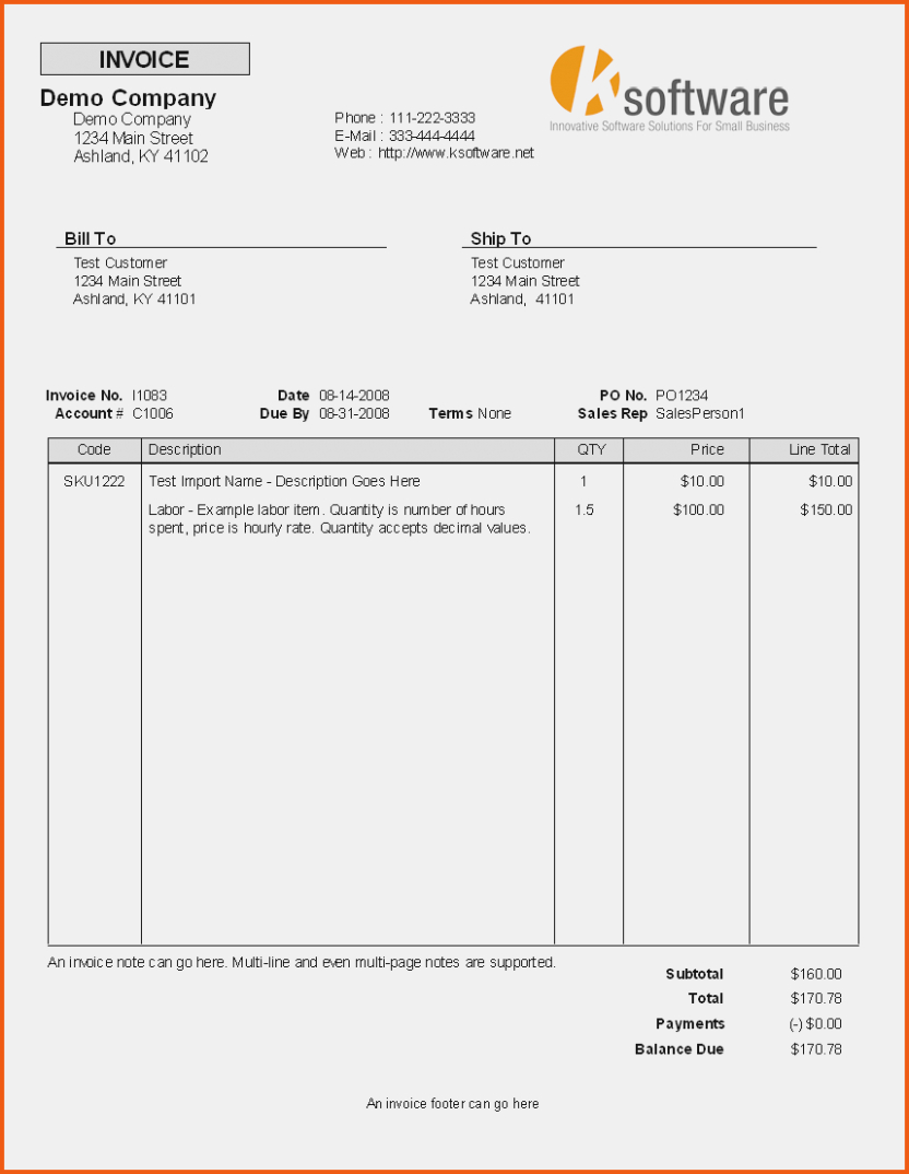 Cleaning Service Bill Template