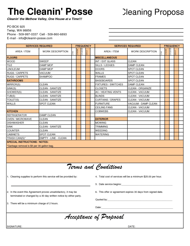 Free House Cleaning Service Invoice Template | Excel | Pdf | Word With House Cleaning Service Invoice