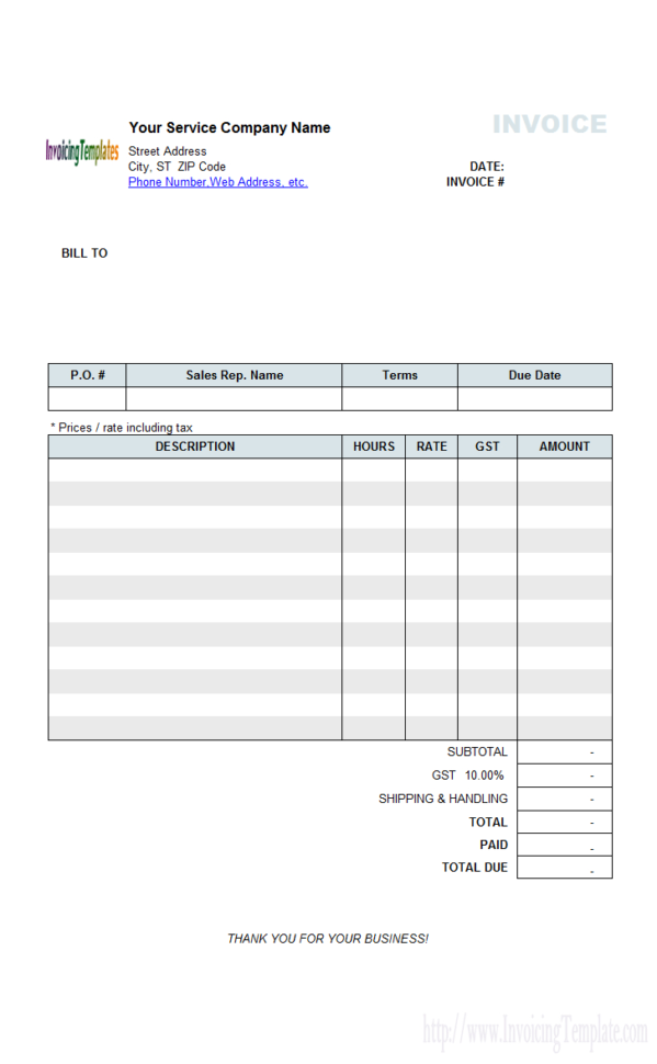Free Invoice Template For Hours Worked   20 Results Found Within Hourly Invoice Template