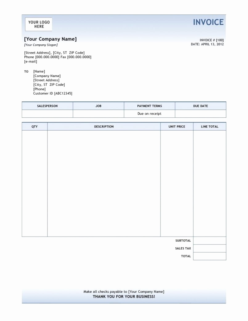 landscaping invoice template excel