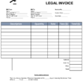 Free Lawyer/attorney Legal Invoice Template   Word | Pdf | Eforms Intended For Legal Invoice Template