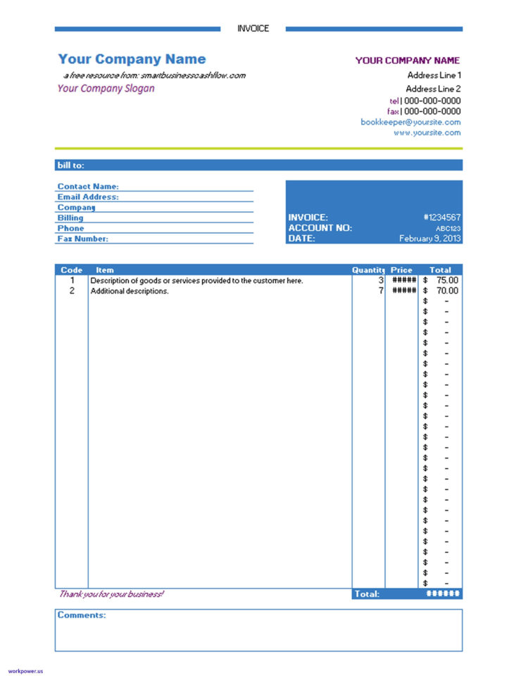 Free Microsoft Excel Invoice Template Mac | Papillon Northwan For Microsoft Excel Invoice Template