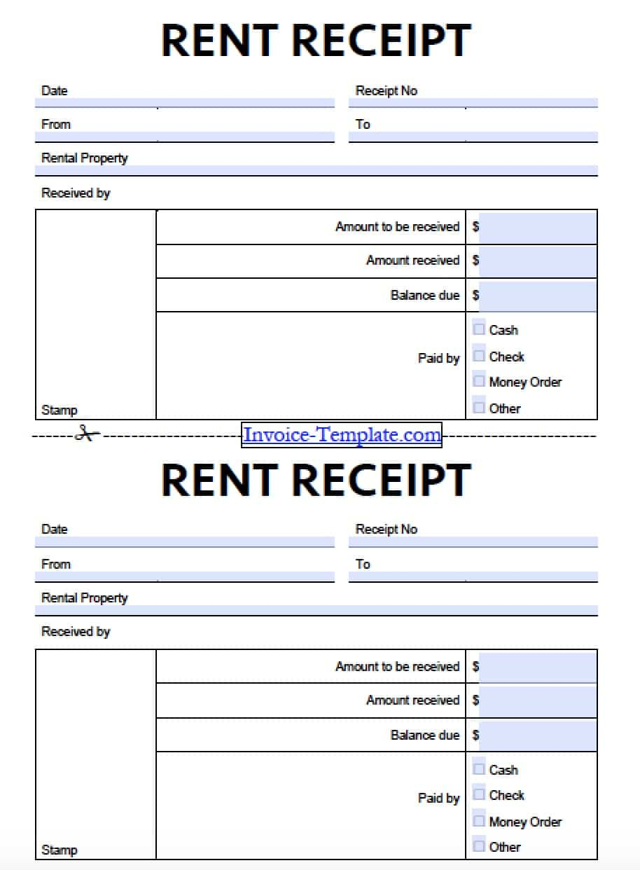 Free Monthly Rent (To Landlord) Receipt Template | Excel | Pdf for Rental Invoice Template