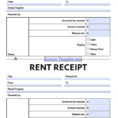 Free Monthly Rent (To Landlord) Receipt Template | Excel | Pdf With Rent Invoice Template