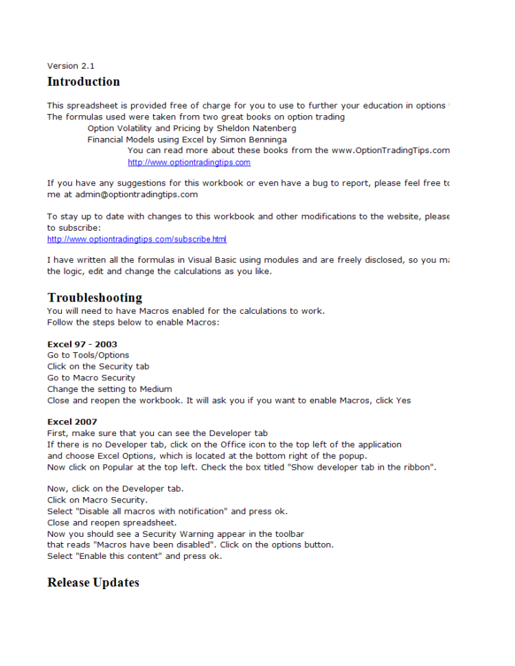 Free Option Trading Workbook | Templates At Allbusinesstemplates With Option Trading Spreadsheet