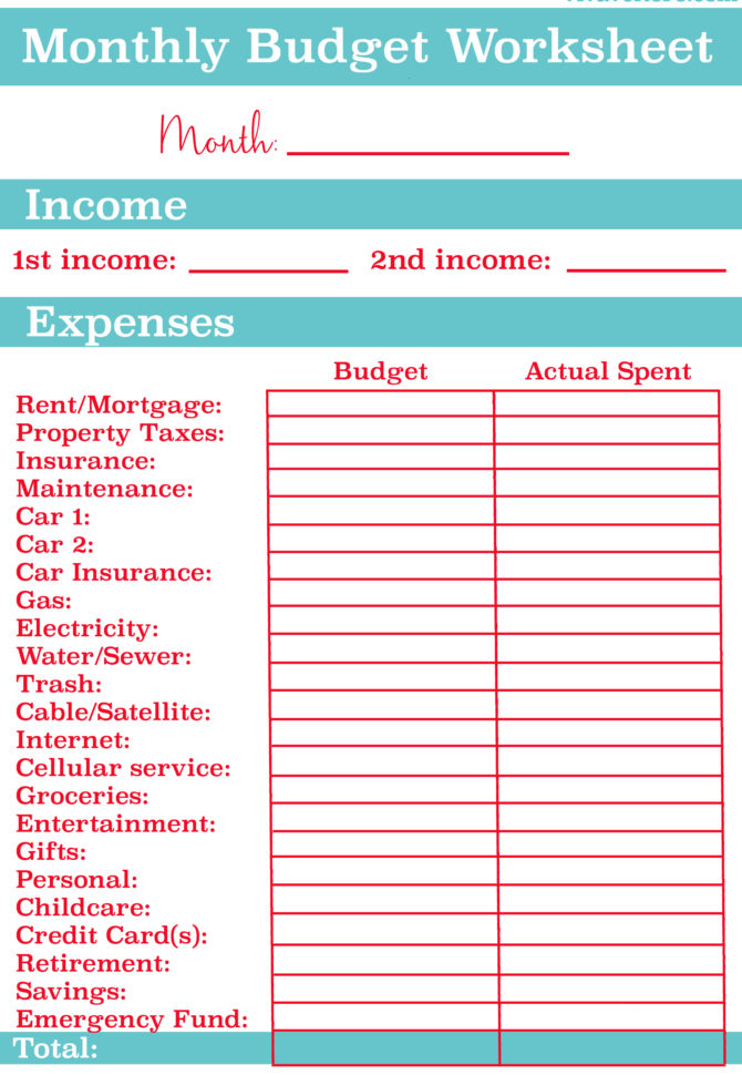 Free Personal Budget Template Download   Resourcesaver Throughout Budget Spreadsheets Free